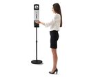 Distributeur Auto Gel sur Pied GRIS Télescopique H.157 cm