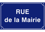 Plaque de rue 500 x 300 aluminium listel simple