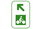 Panneau piste cyclable oblique à gauche Dv43d
