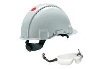 Casque de sécurité ABS avec lunette intégrée : PELTOR G3000 BLANC
