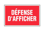Panneau Défense d'afficher - Rigide 330x200mm - 4160221