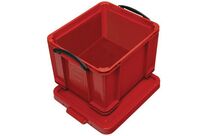 Bac De Rangement Plastique + Couvercle 35l R Ouge