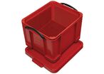 Bac De Rangement Plastique + Couvercle 35l R Ouge