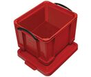 Bac De Rangement Plastique + Couvercle 35l R Ouge