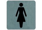 Plaque de porte Toilettes Femme - Aluminium brosse 100x100mm - 4384030