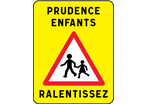 Panneau de signalisation sécurité enfants jaune fluo