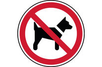 Panneau interdiction aux chiens