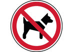 Panneau interdiction aux chiens
