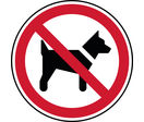 Panneau interdiction aux chiens