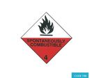 Étiquettes classe 4.2 combustion spontanée (250 mm x 250 mm) - CODE 198