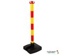 Poteau PVC Jaune/Rouge BI-POSE sur socle lesté 4kg - 2001380