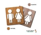 Plaquettes de porte 90x90mm - Toilettes mixtes - Wood 