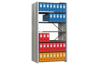 Rayonnage archives double face à tablettes et parois pleines tôlées