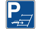 Panneau indication de parking stationnement marche arrière