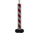 Poteau Haute visibilité Rouge/Blanc hauteur 1m sur socle à lester 9kg - 1330023