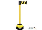 Poteau Alu Jaune laqué à sangle Jaune/Noir hachuré 3m x 100mm sur socle Balise - 2700139