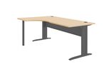 Bureau asymétrique 90° chêne/ant 160*120/60 cm avec retour gauche