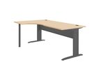 Bureau asymétrique 90° chêne/ant 160*120/60 cm avec retour gauche