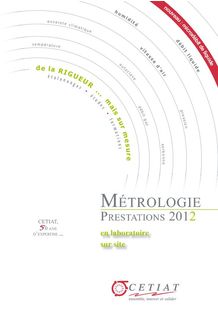 Métrologie: étalonnage en labo et sur site, étude et formation