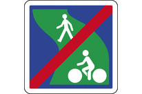 Panneau indication fin de voie verte C116