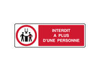 Panneau horizontal interdit à plus d'une personne
