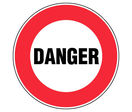Panneau Danger (texte) - Rigide Ø80mm - 4020044