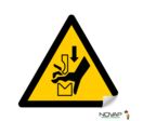 Panneau Danger écrasement de la main dans une presse plieuse - adhésif Triangle 100mm - 4231273