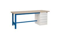 Sofame - Établi Fixe Hêtre Multiplis 2000mm 5 Tiroirs - Charge 500kg - Éco-responsable