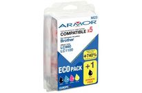 BROTHER LC980-LC1100 Lot 5 Cartouches encre compatible