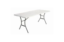 Lifetime - Table pliante valise rectangulaire 183x76 Blanc - 4 personnes - Charge 200 kg - Idéale réception