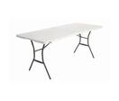 Lifetime - Table pliante valise rectangulaire 183x76 Blanc - 4 personnes - Charge 200 kg - Idéale réception