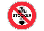 Panneau Interdit de stocker ici - Rigide Ø80mm - 4020501