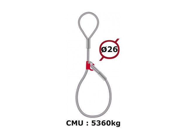 Elingue manchonnée coulissante  5360 kg