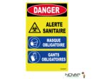 Panneau Danger alerte sanitaire - haute visibilité - 200x330mm - 4090740