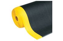 Manutan Expert - Tapis anti-fatigue granuleux en rouleau PVC Noir/Jaune 91cm x 18.3m - Usage modéré, Ergonomique, Garantie 10 ans