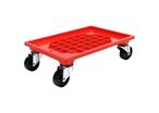 Schoeller Allibert - Plateau Roulant Plastique 600x400mm - Charge 250kg - 4 Roues Pivotantes Polyamide - Rouge