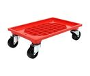 Schoeller Allibert - Plateau Roulant Plastique 600x400mm - Charge 250kg - 4 Roues Pivotantes Polyamide - Rouge