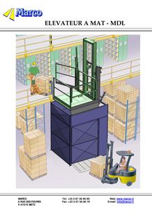 MONTE CHARGE SANS FOSSE