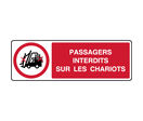 Panneau horizontal passagers interdits sur chariots