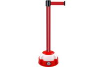 Poteau Alu Rouge laqué à sangle Rouge 4m x 50mm sur socle Balise - 2052160