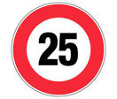 Panneau Vitesse limitée à 25 km/h - Rigide Ø300mm - 4063386