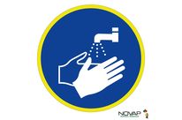 Panneau Lavage des mains obligatoire - haute visibilité - Ø 180mm - 4090948