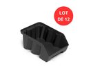 Lot de 12 Bacs DUETTO 28 litres plastique gris anthracite