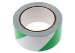 Green/white Pvc Hazard Tape, 50mm X 33m