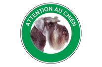 Panneau Attention au chien Schnauzer nain - Rigide Ø180mm - 4040493