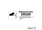 Panneau Vidéoprotection 24h/24h avec pictogramme - Rigide 330x120mm - 4140889