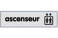 Plaquette Ascenseur (texte) - Plexiglas argent 170x45mm - 4320120