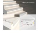 Nez de Marche Alu 2M Blanc pour Ruban LED 10mm