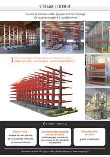 matériel de stockage intérieur : racks et cantilever