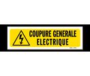 Panneau coupure générale électrique - Fond jaune